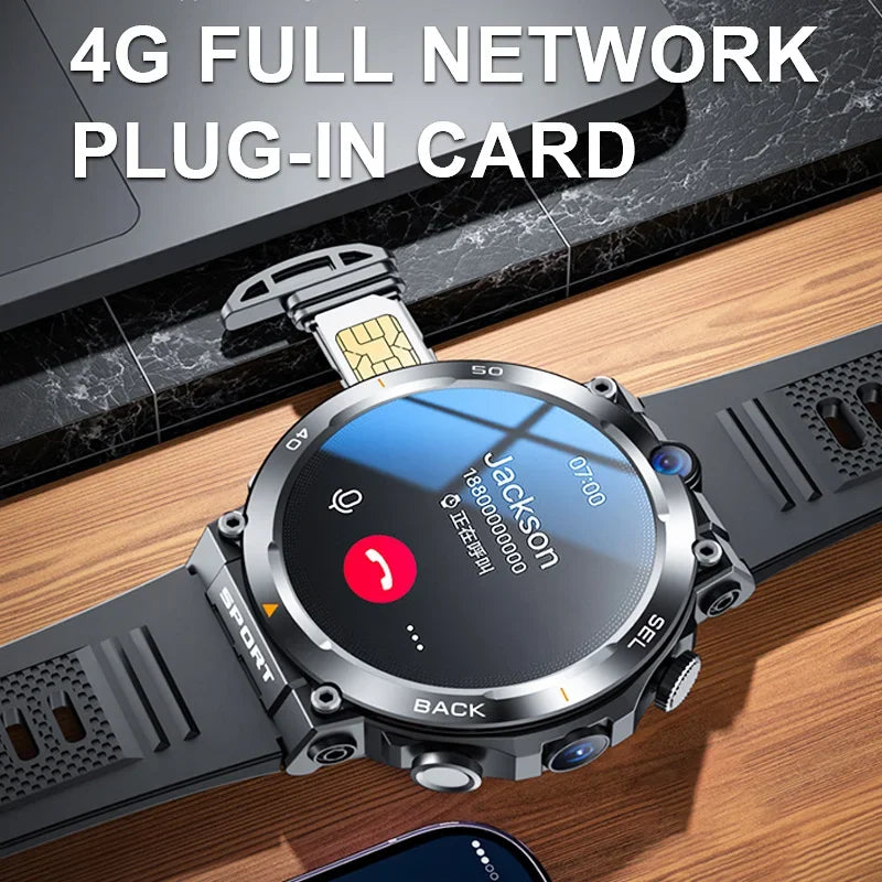 1.39-inch 4G Network SIM Card Smart Watch Dual Camera GPS Wifi NFC Rugged 64G-ROM Google Play IP67 Android