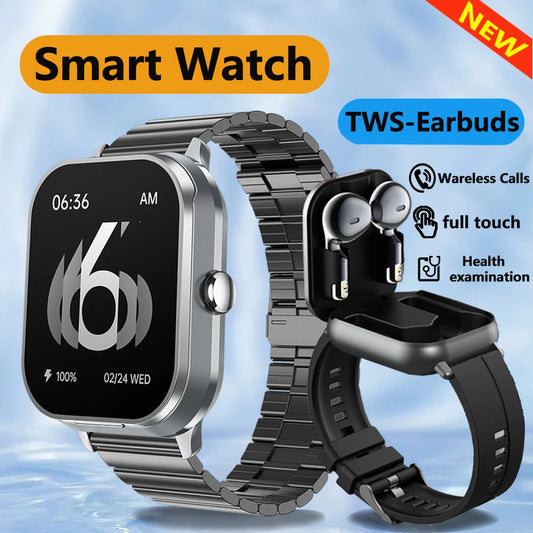 Headset Smart Watch TWS Two In One Wireless Bluetooth Dual Headset Call Health Blood Pressure Sport BT Music Smartwatch