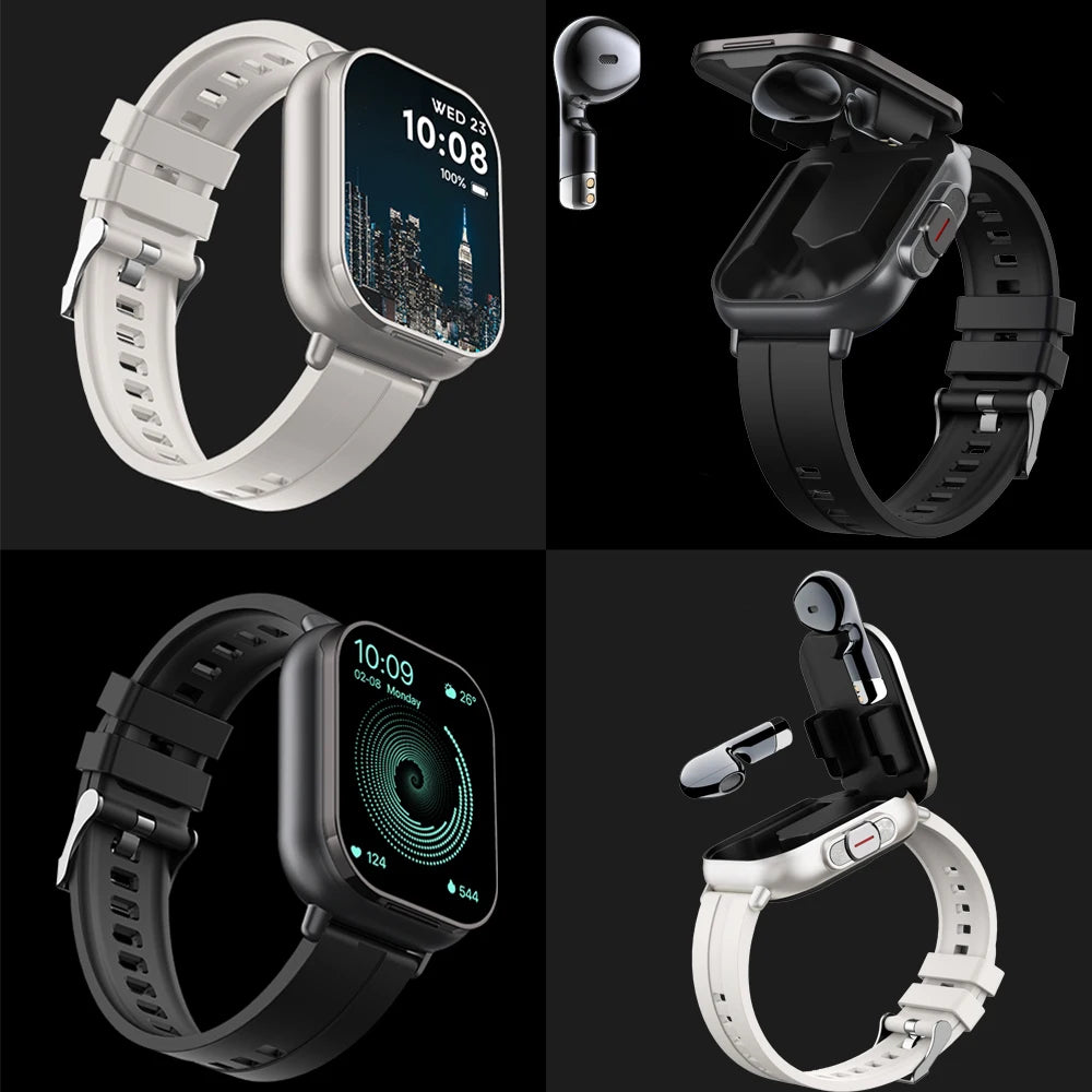 Headset Smart Watch TWS Two In One Wireless Bluetooth Dual Headset Call Health Blood Pressure Sport BT Music Smartwatch