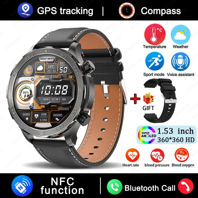 Bluetooth Large Screen NFC IP68 Waterproof GPS Sports Smart Watch