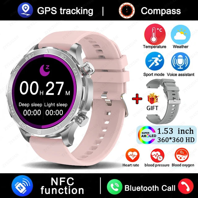 Bluetooth Large Screen NFC IP68 Waterproof GPS Sports Smart Watch