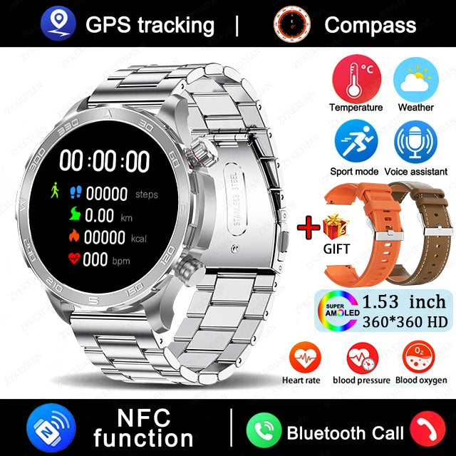 Bluetooth Large Screen NFC IP68 Waterproof GPS Sports Smart Watch