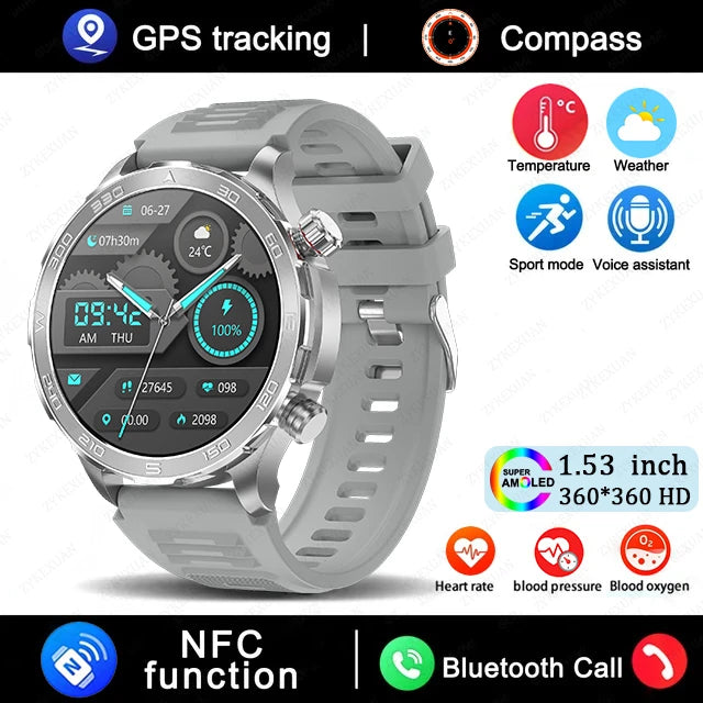 Bluetooth Large Screen NFC IP68 Waterproof GPS Sports Smart Watch