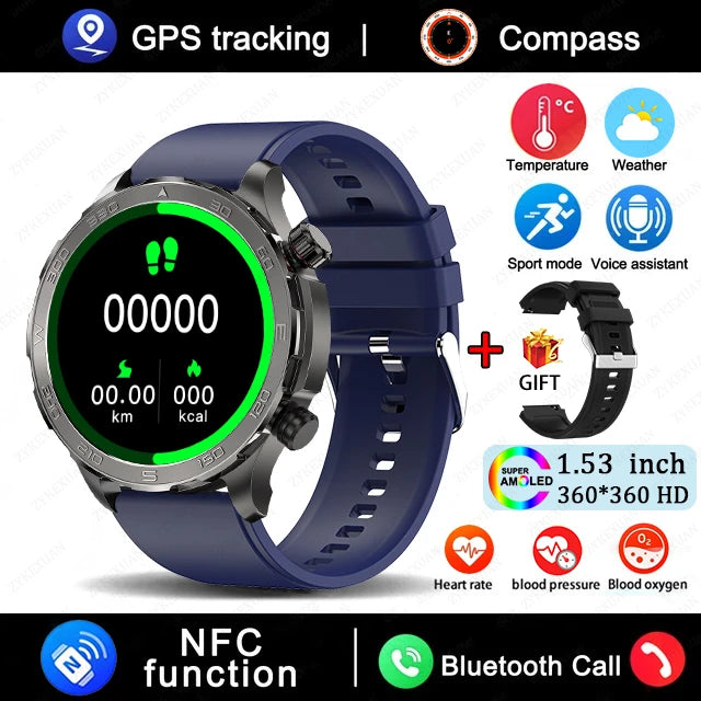 Bluetooth Large Screen NFC IP68 Waterproof GPS Sports Smart Watch