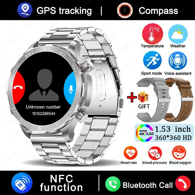 Bluetooth Large Screen NFC IP68 Waterproof GPS Sports Smart Watch