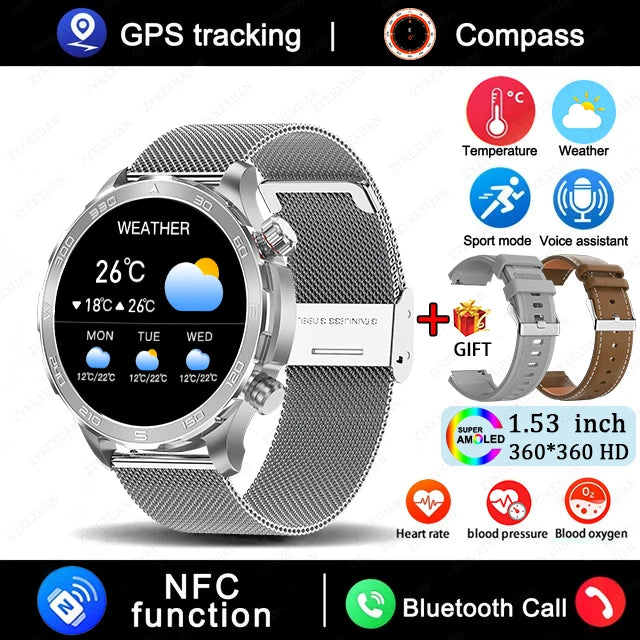 Bluetooth Large Screen NFC IP68 Waterproof GPS Sports Smart Watch