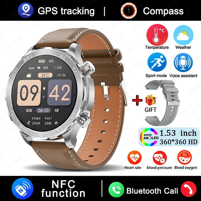 Bluetooth Large Screen NFC IP68 Waterproof GPS Sports Smart Watch