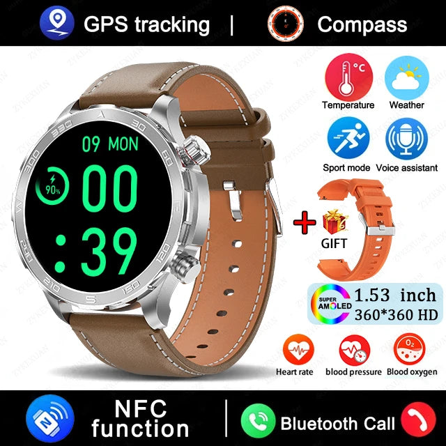 Bluetooth Large Screen NFC IP68 Waterproof GPS Sports Smart Watch