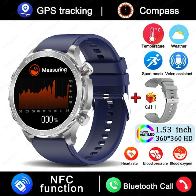 Bluetooth Large Screen NFC IP68 Waterproof GPS Sports Smart Watch