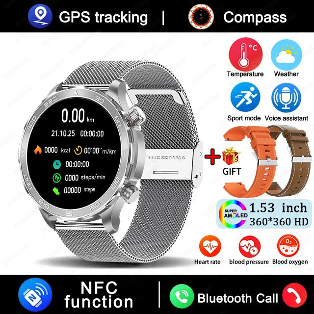 Bluetooth Large Screen NFC IP68 Waterproof GPS Sports Smart Watch