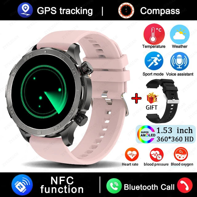 Bluetooth Large Screen NFC IP68 Waterproof GPS Sports Smart Watch