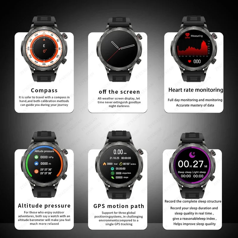 Bluetooth Large Screen NFC IP68 Waterproof GPS Sports Smart Watch