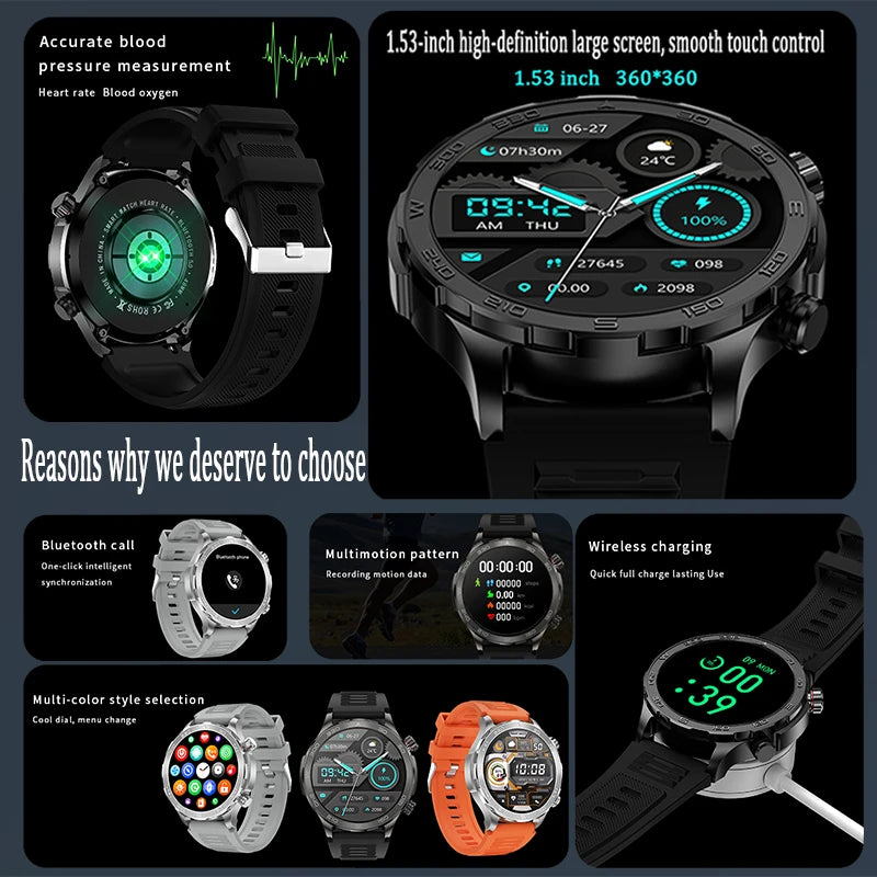 Bluetooth Large Screen NFC IP68 Waterproof GPS Sports Smart Watch