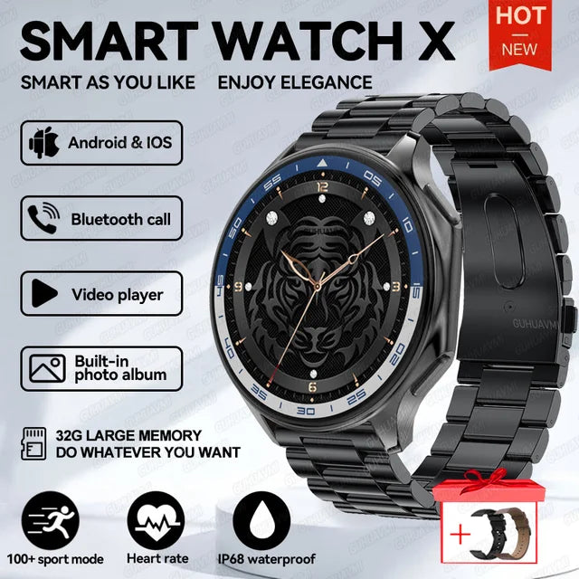 X Smart Watch 4G Memory Music Video Bluetooth Call IP68 Waterproof Smartwatch