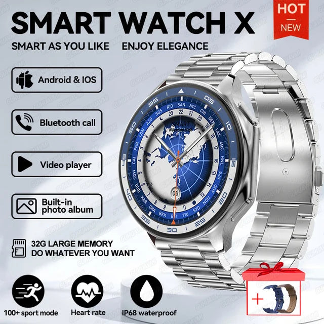 X Smart Watch 4G Memory Music Video Bluetooth Call IP68 Waterproof Smartwatch