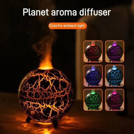 Planet Colorful Atmosphere Lamp USB Humidifier 200ML Water Tank Can Add Essential Oil Household Mini Aroma Diffuser