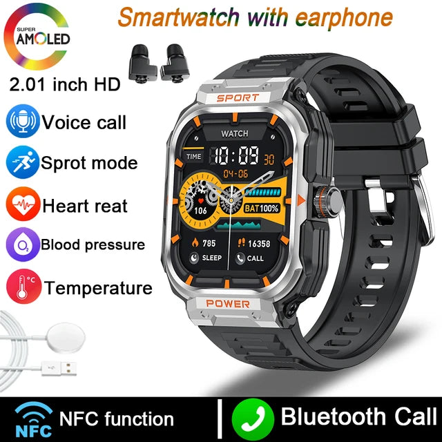 Smart Watch With Earbuds TWS Bluetooth 2 in 1 Earphone Sports Watch