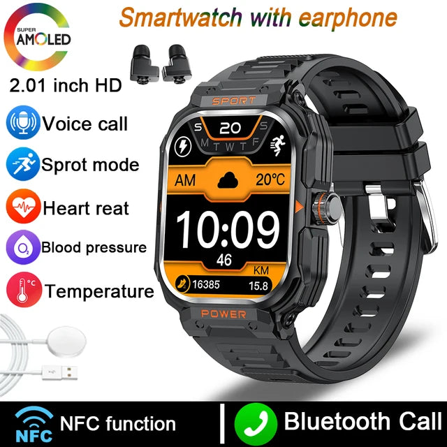 Smart Watch With Earbuds TWS Bluetooth 2 in 1 Earphone Sports Watch