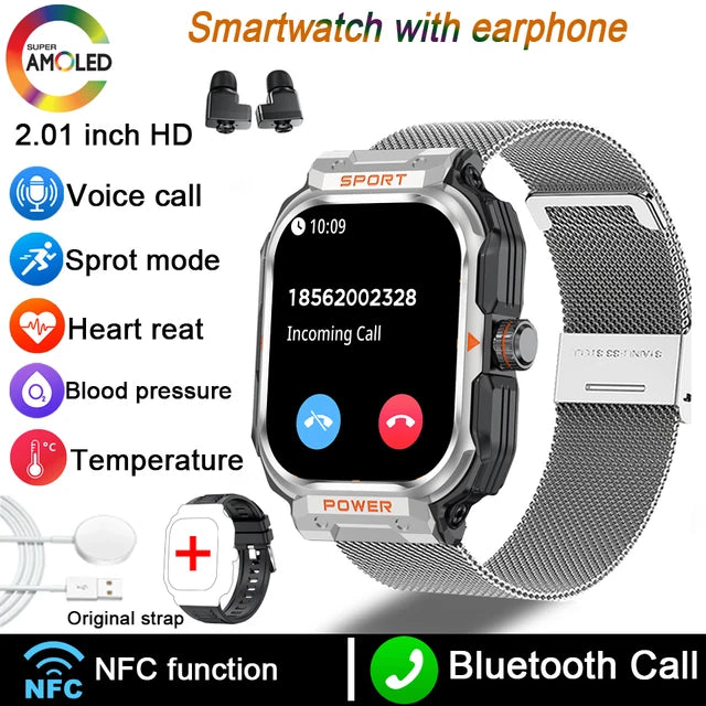 Smart Watch With Earbuds TWS Bluetooth 2 in 1 Earphone Sports Watch