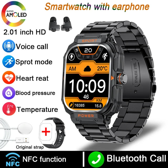 Smart Watch With Earbuds TWS Bluetooth 2 in 1 Earphone Sports Watch