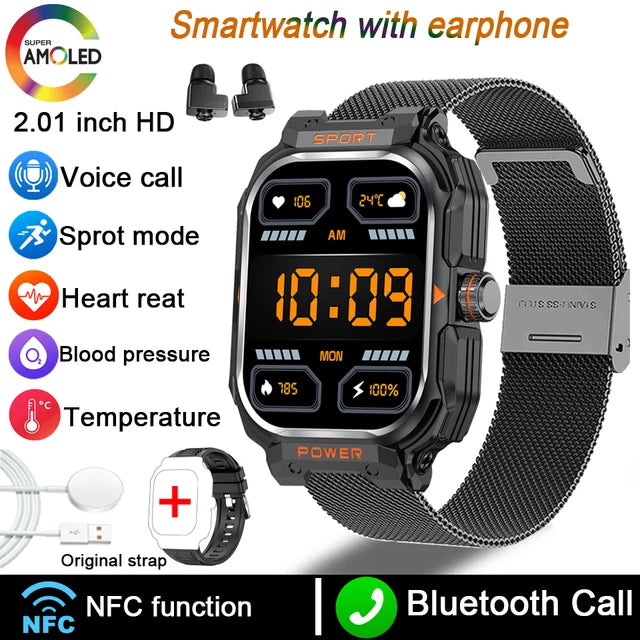 Smart Watch With Earbuds TWS Bluetooth 2 in 1 Earphone Sports Watch