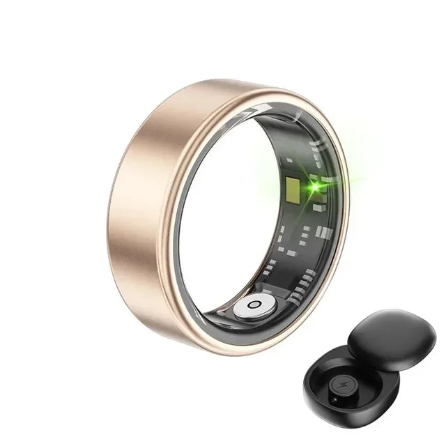 Aluminum Alloy Smart Ring Blood Oxygen Heart Rate Sleep Health Monitoring Waterproof Sports Modes