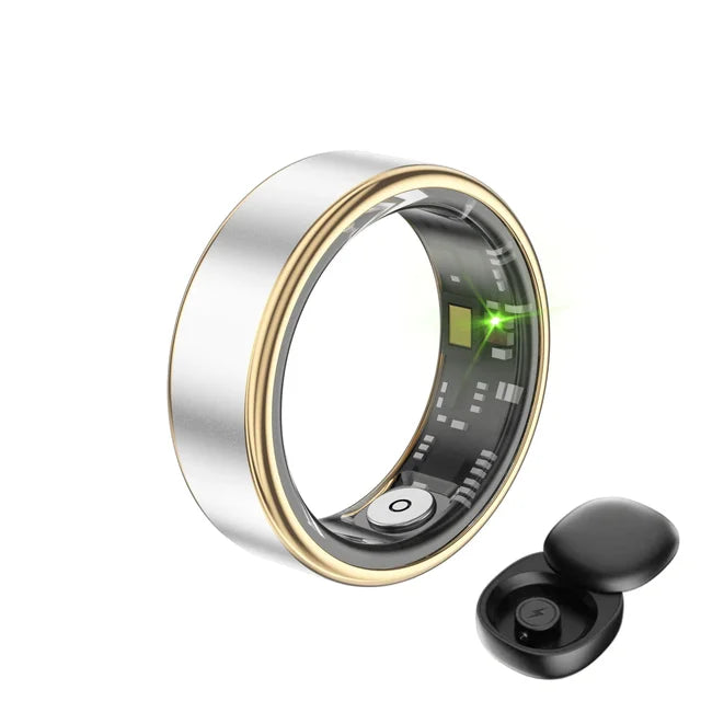 Aluminum Alloy Smart Ring Blood Oxygen Heart Rate Sleep Health Monitoring Waterproof Sports Modes