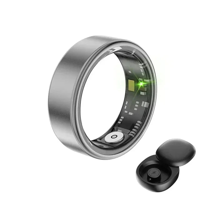 Aluminum Alloy Smart Ring Blood Oxygen Heart Rate Sleep Health Monitoring Waterproof Sports Modes