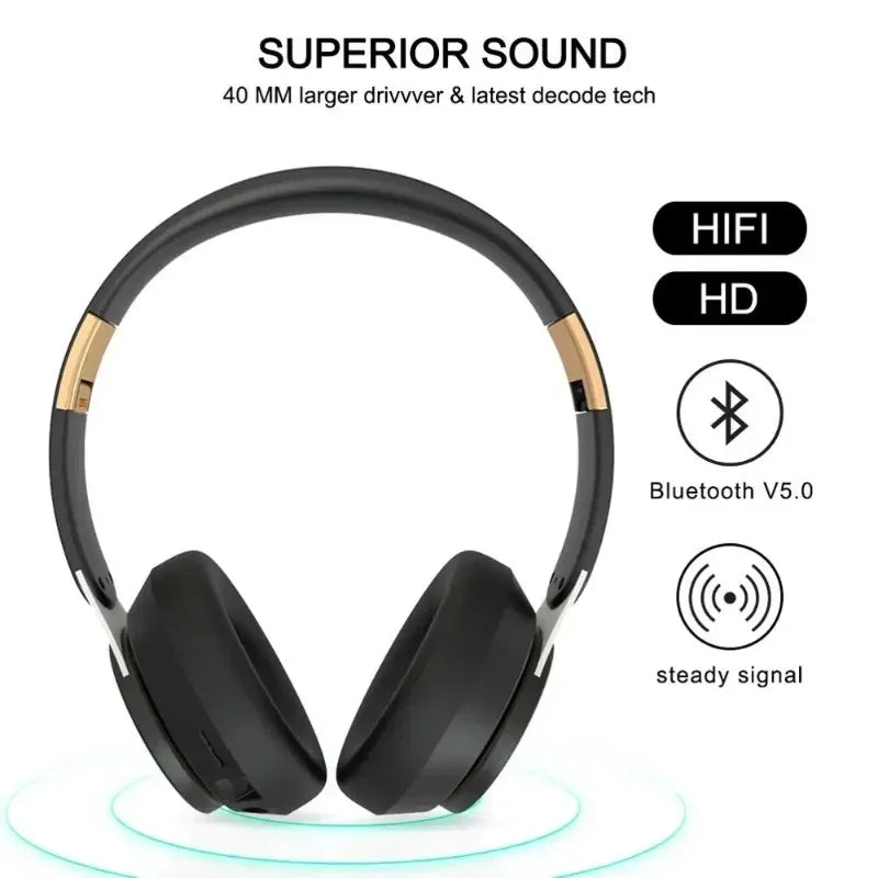 3 Modes HIFI Heavy Bass Headsets 07S Wireless Bluetooth+TF Play+3.5mm AUX Headphones Foldable Adjustable Stereo Gaming Earphone