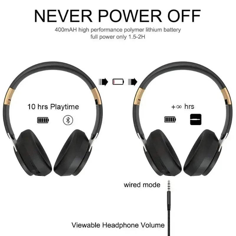 3 Modes HIFI Heavy Bass Headsets 07S Wireless Bluetooth+TF Play+3.5mm AUX Headphones Foldable Adjustable Stereo Gaming Earphone