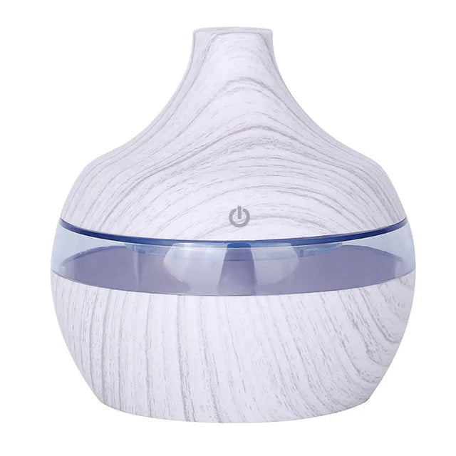 USB Air Humidifier Electric Aroma Diffuser Mist Wood Grain Oil Diffuser  Have 7 LED Light Humidifiers