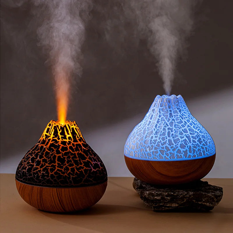 Volcano Air Humidifier Desktop Electric USB Humidificadore Water Mist Diffuser Purifier Air Freshener With 7 Colors Night