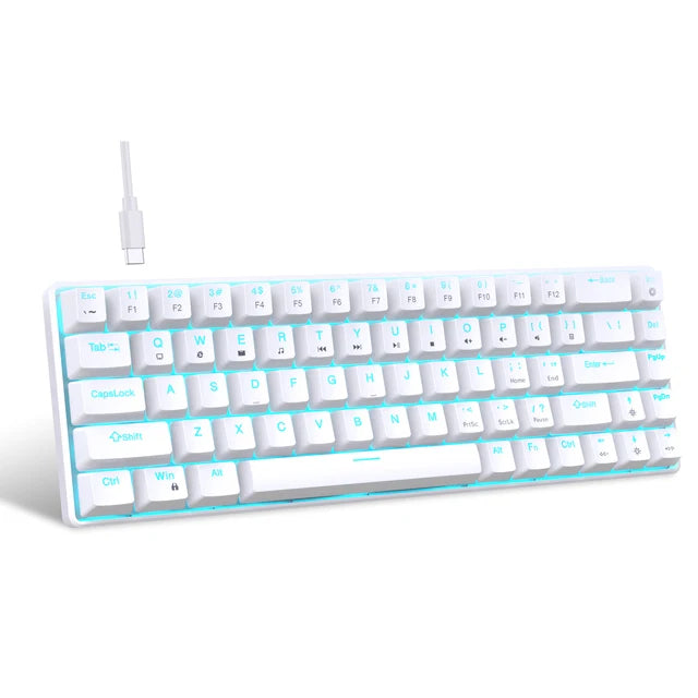 68 Keys Mechanical Keyboard Ergonomics RGB Backlit LED Hot Swappable Blue Switch Gaming Keyboard for PC Laptop