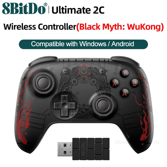 8BitDo Gamepads PC Black Ultimate 2C Wireless or Wired Gaming Controller Windows 10 11 Steam Raspberry Pi Android