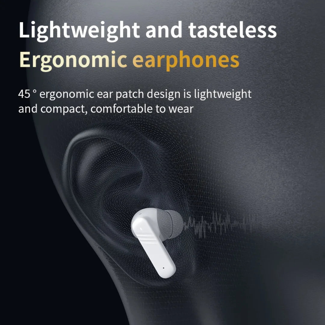 Active Noise Cancelling Earbuds ANC with Smart Touch Screen, TWS True Wireless Ear Buds Earphones for iPhone Android