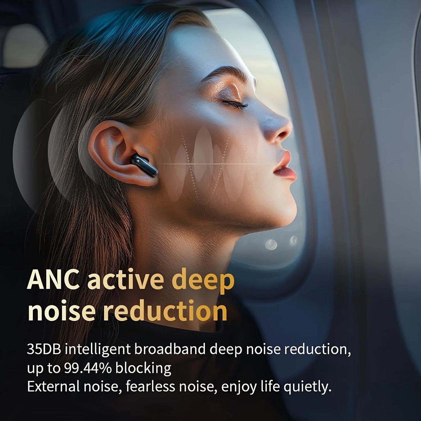 Active Noise Cancelling Earbuds ANC with Touch Screen, True Wireless Earbuds