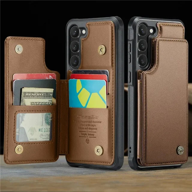 Caseme Wallet Phone Case Leather Magnetic Pocket Cover For Samsung Galaxy S24 Ultra S23 S22 S21 S20 Ultra Plus FE Note 20Ultra