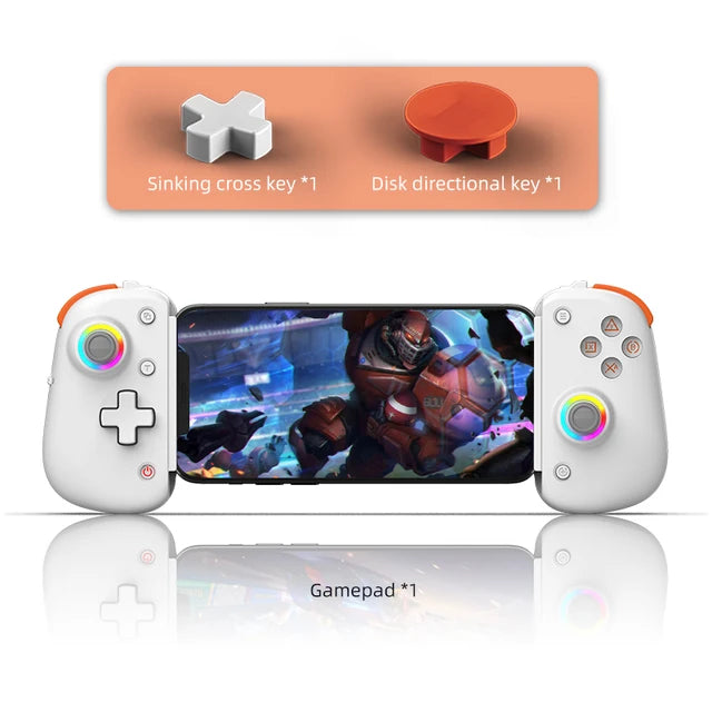 Tablet RGB Gaming Controller FPS Mobile Gamepad For Android IOS PS4 Switch PC Hall Trigger Joystick with M1M2/Turbo/6-Axis