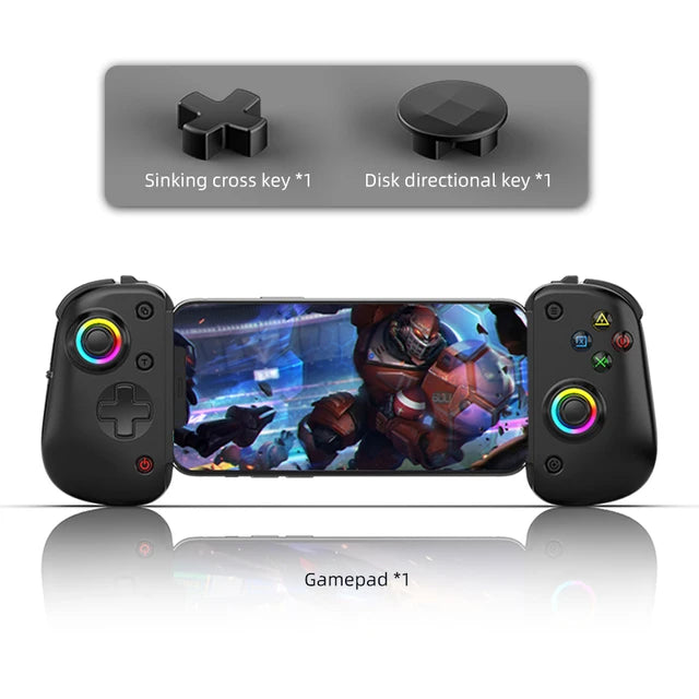 Tablet RGB Gaming Controller FPS Mobile Gamepad For Android IOS PS4 Switch PC Hall Trigger Joystick with M1M2/Turbo/6-Axis