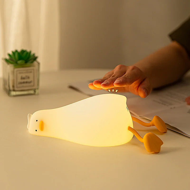 Duck Nightlights Led Night Light Duckling Rechargeable Lamp USB Cartoon Silicone