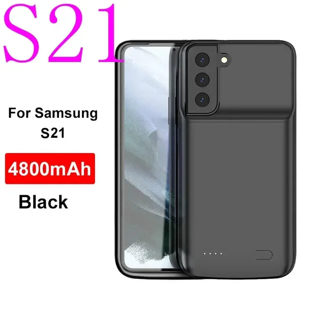 External Battery Charger Pack Case for Samsung S 8 9 10 Plus 20 21 22 23 Ultra Charing Case for Note 8 9 10 20 Power Bank