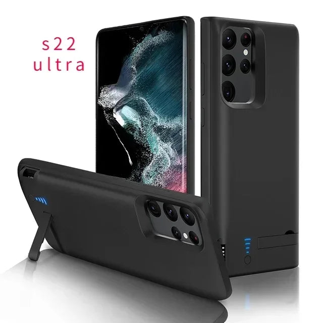 External Battery Charger Pack Case for Samsung S 8 9 10 Plus 20 21 22 23 Ultra Charing Case for Note 8 9 10 20 Power Bank