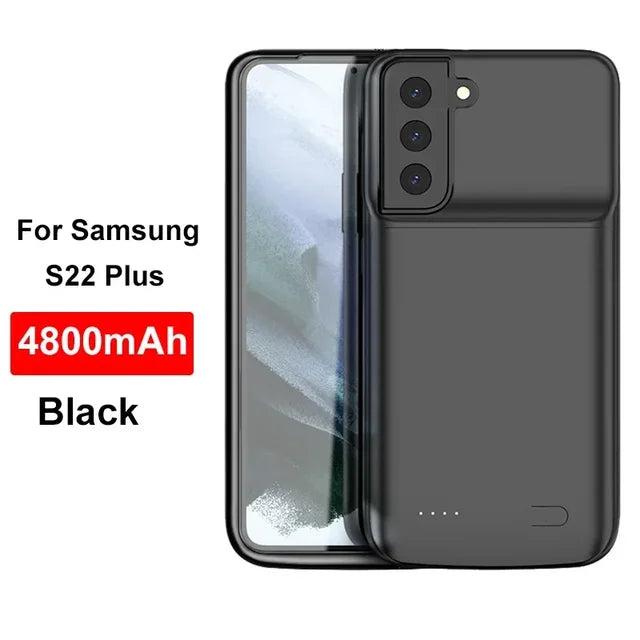 External Battery Charger Pack Case for Samsung S 8 9 10 Plus 20 21 22 23 Ultra Charing Case for Note 8 9 10 20 Power Bank