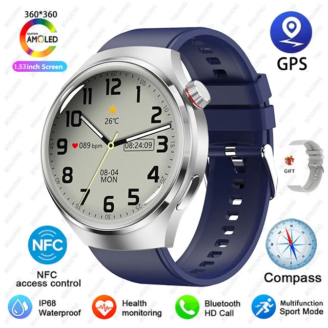 GT4 PRO Smart Watch Men Watch 4 Pro AMOLED HD Screen Bluetooth Call GPS NFC Heart rate waterproof Smart Watch