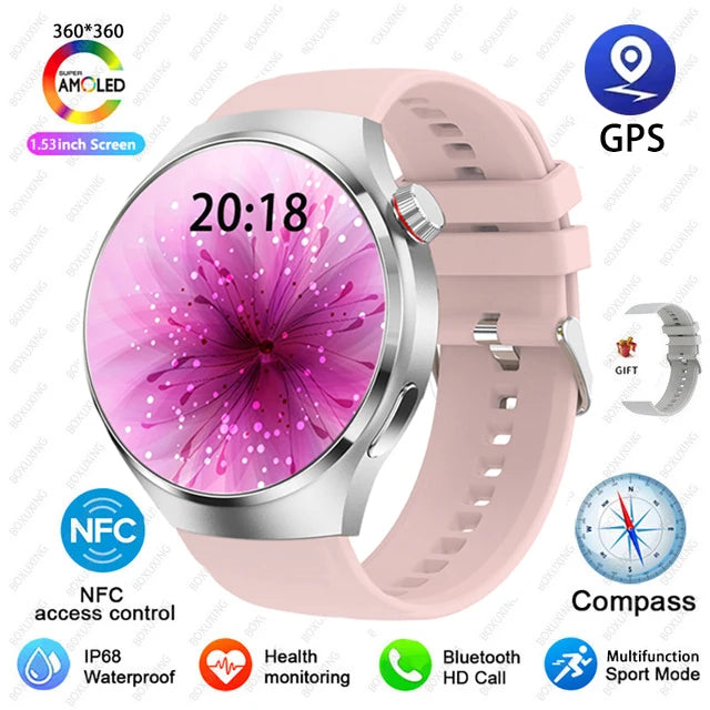 GT4 PRO Smart Watch Men Watch 4 Pro AMOLED HD Screen Bluetooth Call GPS NFC Heart rate waterproof Smart Watch