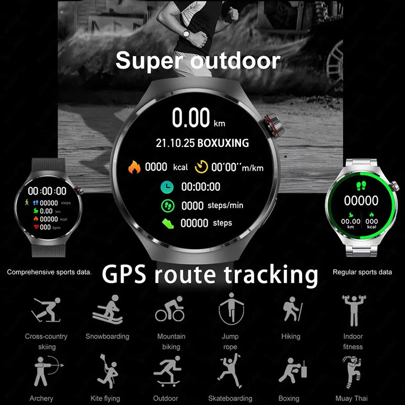 GT4 PRO Smart Watch Men Watch 4 Pro AMOLED HD Screen Bluetooth Call GPS NFC Heart rate waterproof Smart Watch