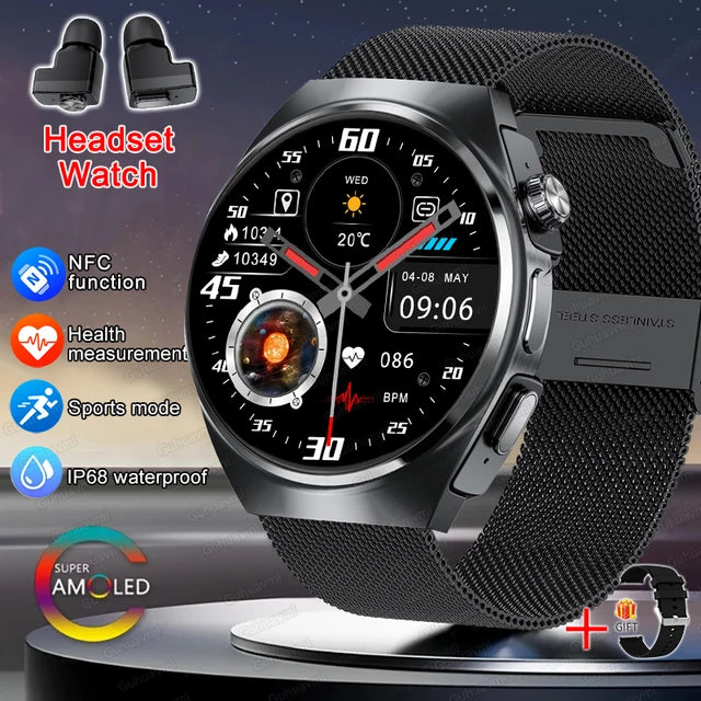 2 in 1 Smart Watch With Earbuds Smartwatch TWS Bluetooth Earphone Sports Watch