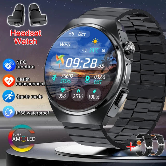 2 in 1 Smart Watch With Earbuds Smartwatch TWS Bluetooth Earphone Sports Watch