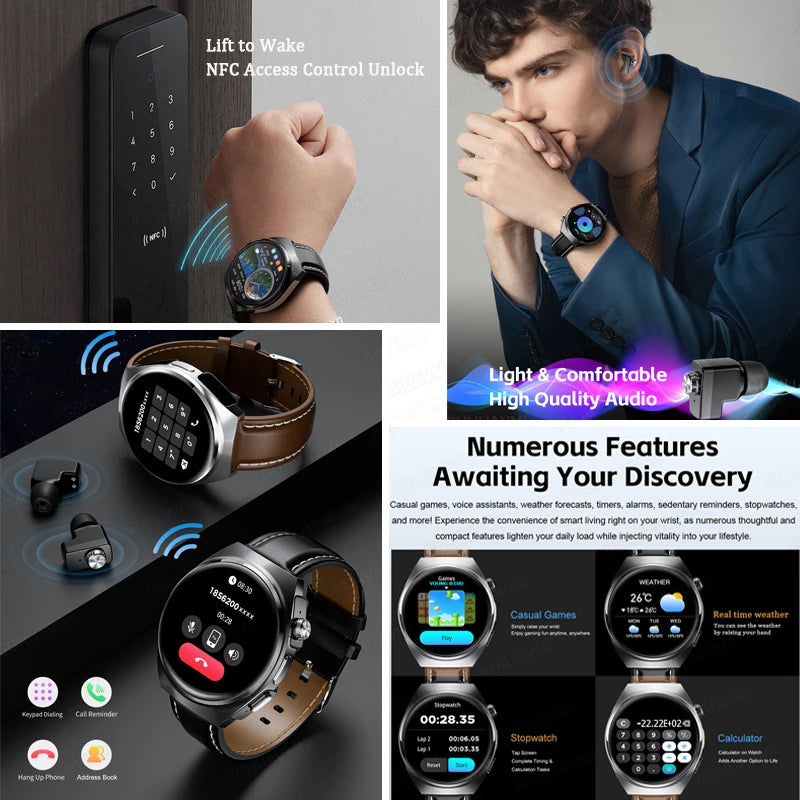 2 in 1 Smart Watch With Earbuds Smartwatch TWS Bluetooth Earphone Sports Watch