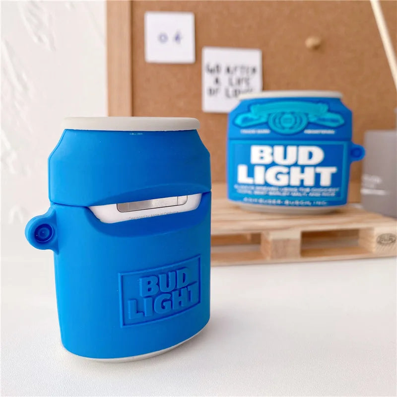 Bud Light Beer Wine Cover For Airpods Pro 2 Case 2022,Soft Silicone Earphone Protective Cover For Airpods 3 Case For Men